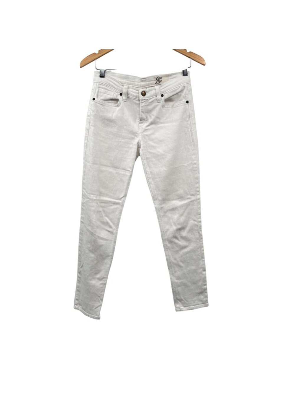 Cosmic Blue Love Womens Skinny Jeans Mid Rise White Size 26 Waist